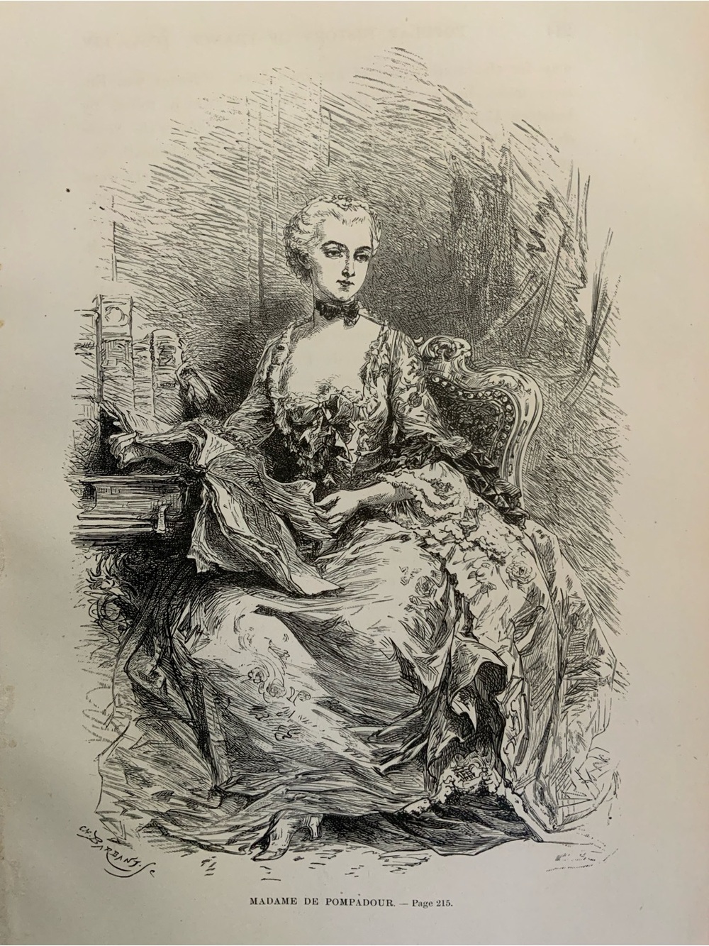 Madame De Pompadour Antique Illustration